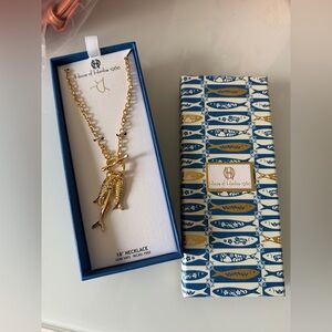 Viral House of Harlow 1960 Gold sardine fish Necklace